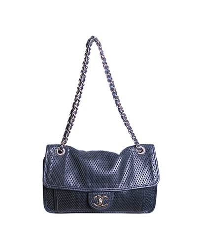 Up In The Air Flap Bag, &pound;975, Handbags, Black, Leather, Front view
